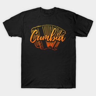 Cumbia con acordeón - red design T-Shirt